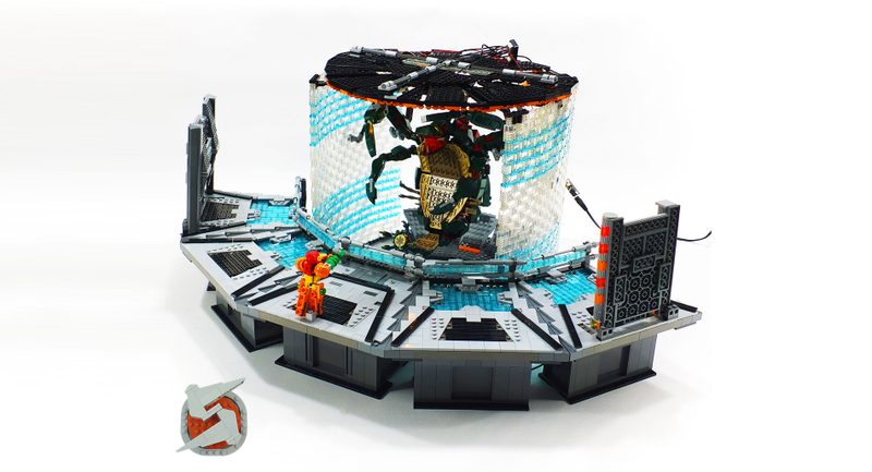 Illustration for article titled Metroid Prime's First Boss Battle Captured Perfectly In Lego